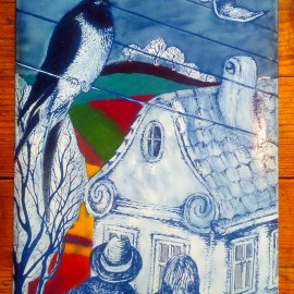 baba v síti odpočinek 24x16cm originál