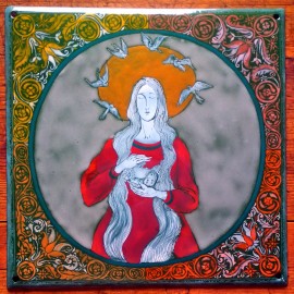 baba v síti odpočinek 24x16cm originál