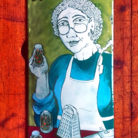 baba v síti odpočinek 24x16cm originál