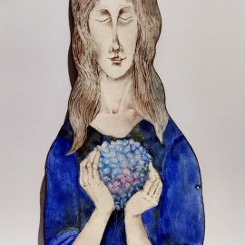 SMALTOVANÁ CEDULKA Přána originál ,cca25x11cm