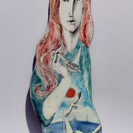 SMALTOVANÁ CEDULKA Přána originál ,cca25x11cm