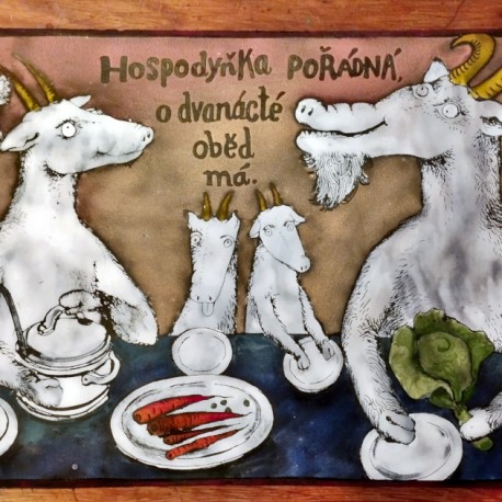 ORIGINAL SMALT veselé kozy s gramofonem