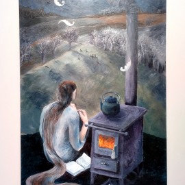 originál akvarel Pramínek,14x20cm