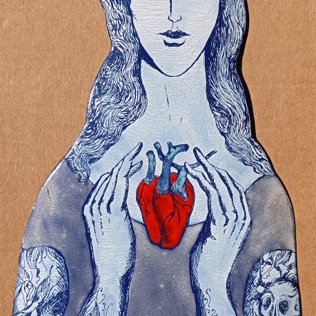 SMALTOVANÁ CEDULKA Přána originál ,cca25x11cm