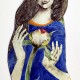 SMALTOVANÁ CEDULKA Přána originál ,cca25x11cm