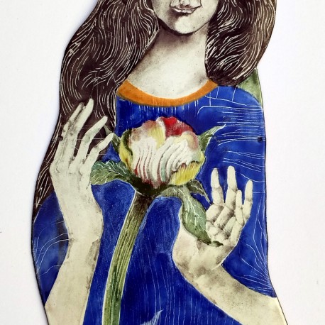 SMALTOVANÁ CEDULKA Přána originál ,cca25x11cm