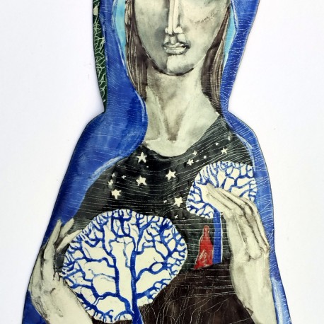 SMALTOVANÁ CEDULKA Přána originál ,cca25x11cm