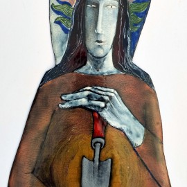 SMALTOVANÁ CEDULKA Přána originál ,cca25x11cm