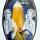 SMALTOVANÁ CEDULKA sovičky originál ,cca25x32cm