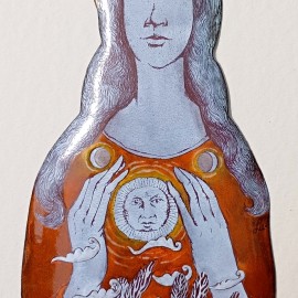 SMALTOVANÁ CEDULKA Přána originál ,cca25x11cm