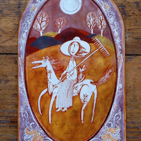 SMALTOVANÁ CEDULKA sovičky originál ,cca25x32cm