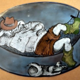 SMALTOVANÁ CEDULKA nerušit v síti originál ,cca17x22cm