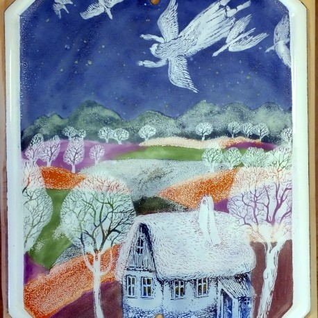 SMALTOVANÁ CEDULKA svata Dorota originál ,cca25x32cm