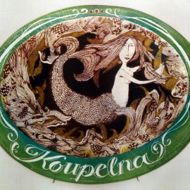 SMALTOVANÁ CEDULKA Koupelna 11,5x14,5cm