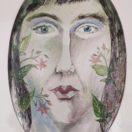 SMALTOVANÁ CEDULKA Paní a pan Buvuárovi Originální smaltovaný obraz na tvrdém plechu 25x20 cm